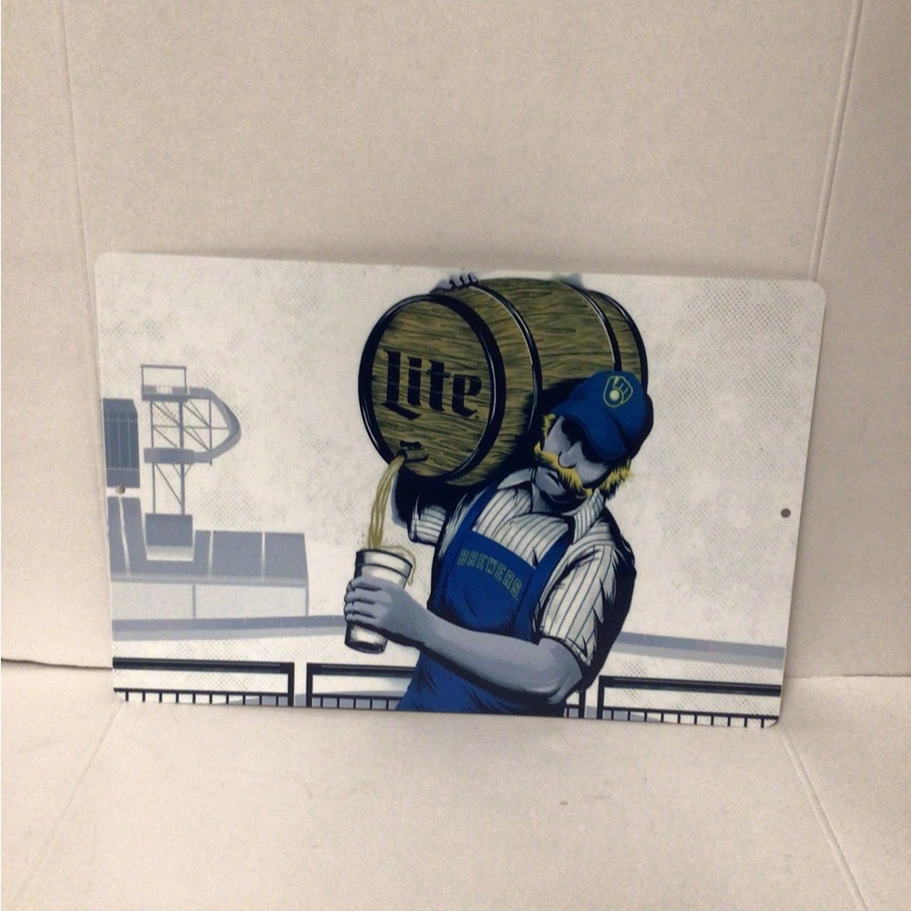 Miller Lite MLB Brewers Display sign wall art man cave